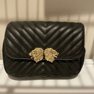 Zara black bag with Gold hardware